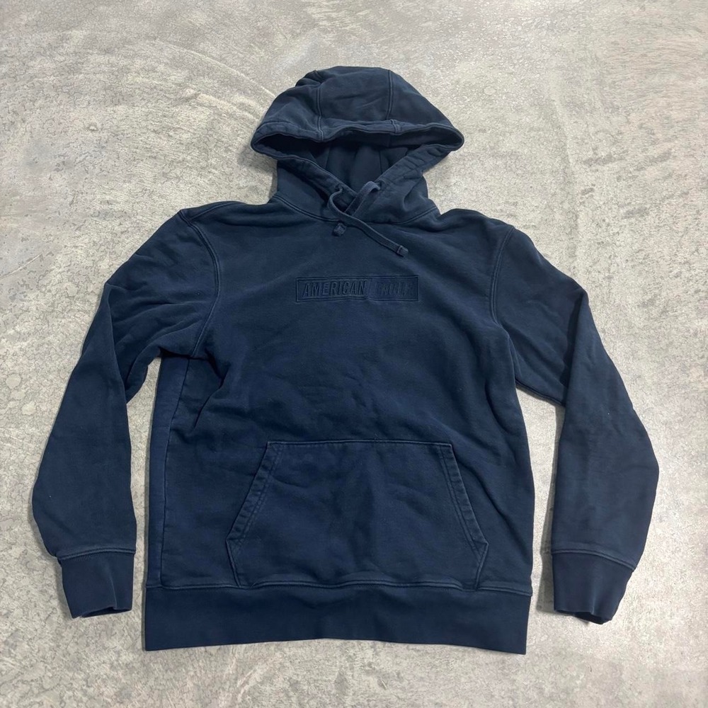 American Eagle Outfitters Navy Blue Hoodie Womens Small Embroidered Patch